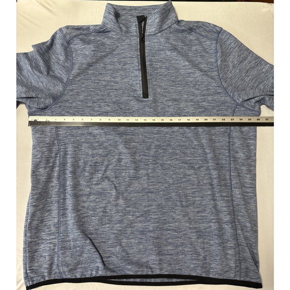 Smith & Eagle Men's XXL Quarter Zip Blue Marled Fleece Pull Over Athleisure Gym - Picture 5 of 7